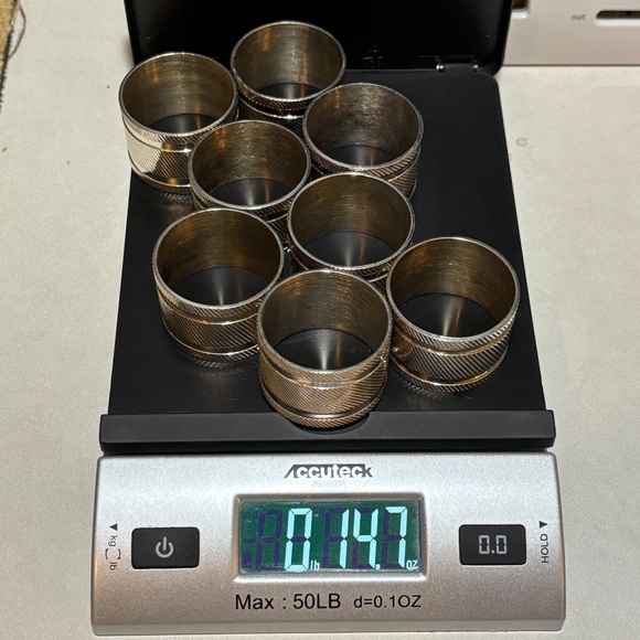 Napkin Rings Silver Colored Tone Modern Set of 8 Heavy Contemporary - Picture 8 of 8